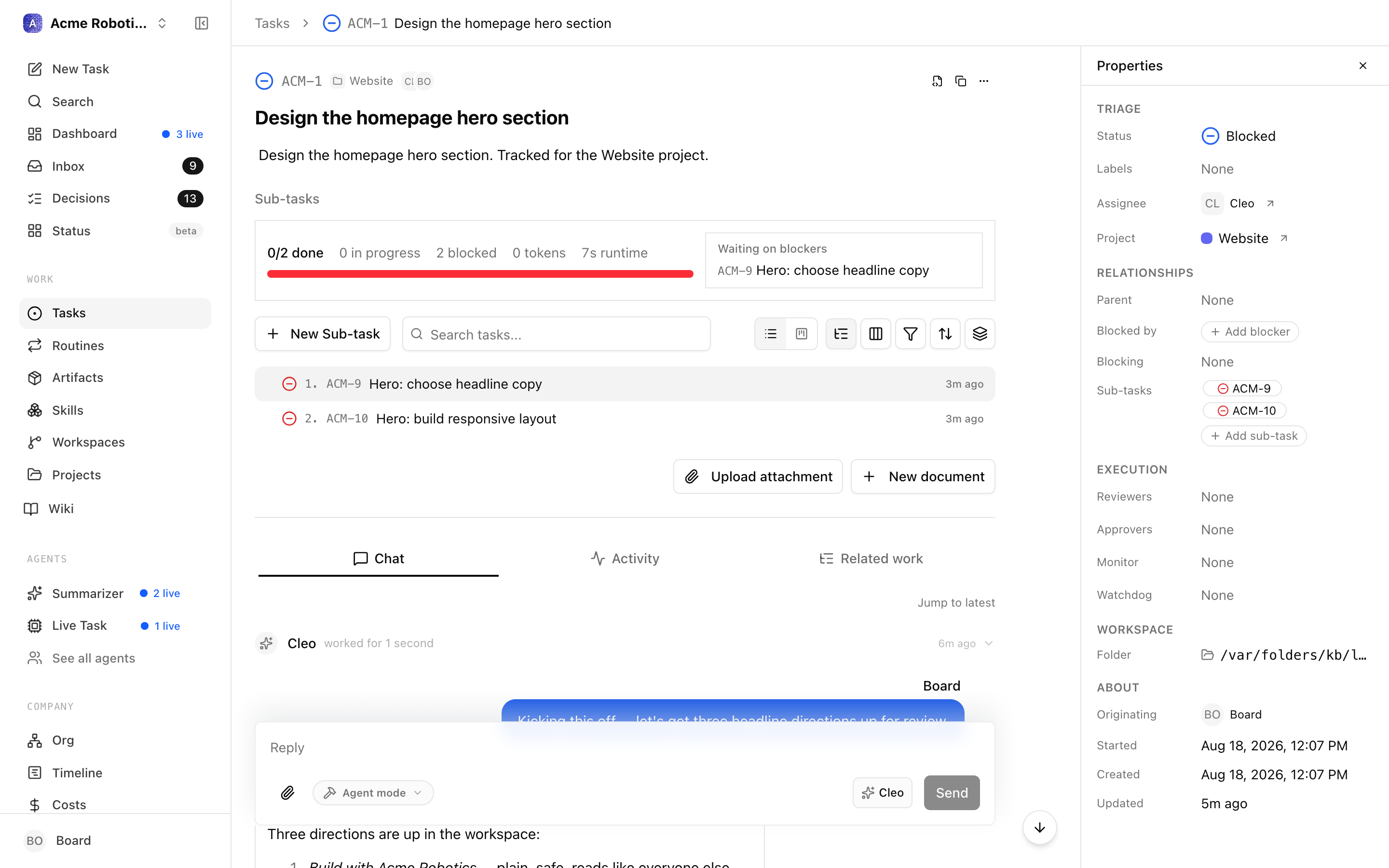 Detail sidebar