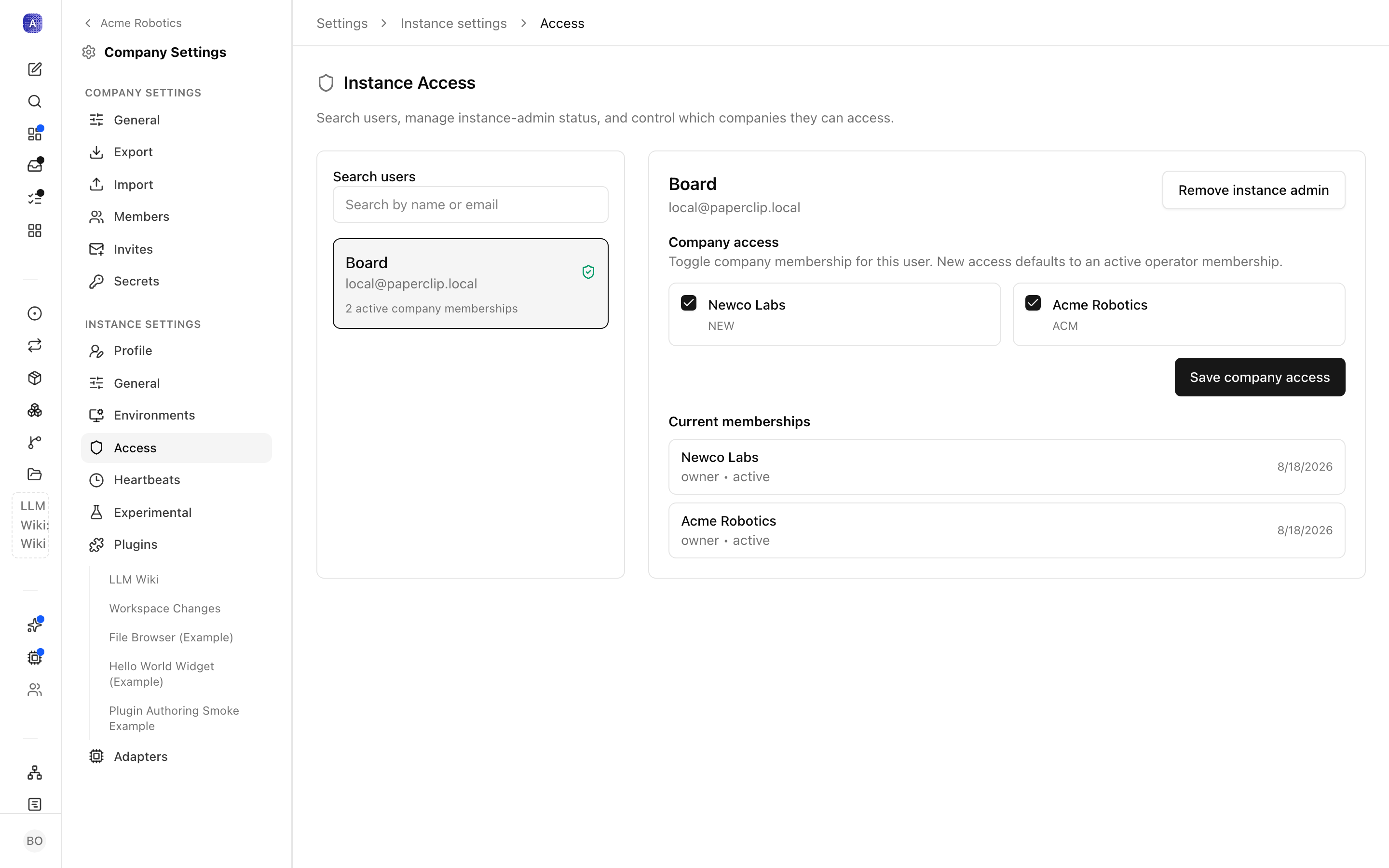 Instance access